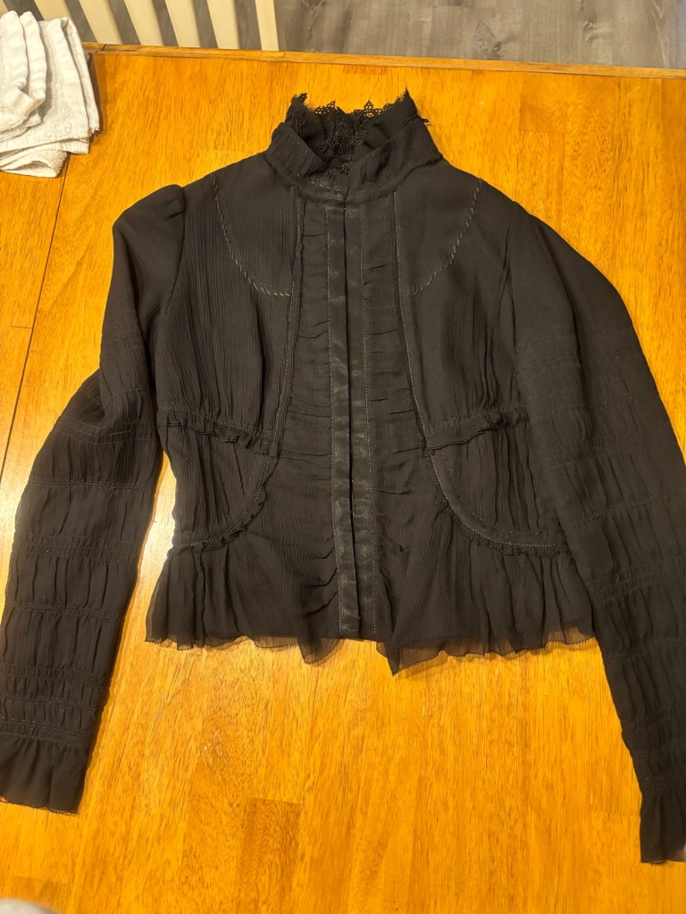 Vintage Elie Tahari  Women's Ruffled/Miltary Jacket - Picture 8 of 11